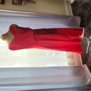 Taylor Red Satin Cocktail Dress, Sz 14 NWT